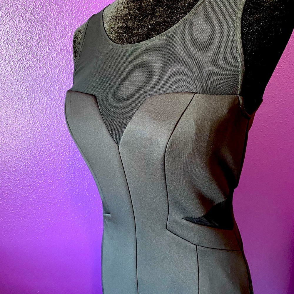 Guess Black Cut-Out Mesh Dress